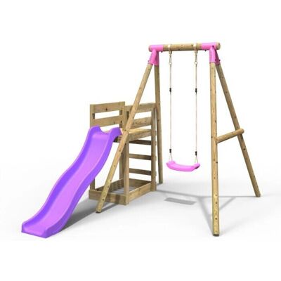 Solar - Rebo - Pink - Wood - Swing Set Solar - Rebo - Pink - Wood - Swing Set