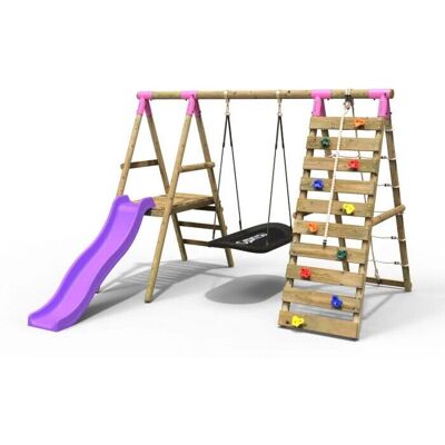 Onyx - Rebo - Deck - Pink - Wooden Swing Set Onyx - Rebo - Deck - Pink - Wooden Swing Set