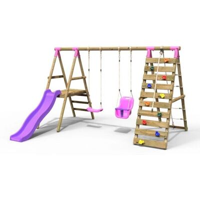 Moonstone - Rebo - Pink - Wood - Swing Set Moonstone - Rebo - Pink - Wood - Swing Set