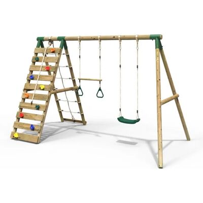 Rebo Savannah - Green - Up and Over - Wooden Swing Set Rebo Savannah - Green - Up and Over - Wooden Swing Set
