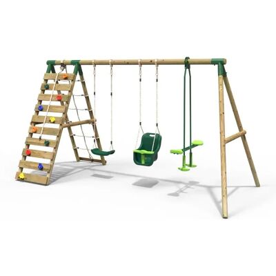 Rebo - Wooden Swing Set - Sienna - Green - Swing set Rebo - Wooden Swing Set - Sienna - Green - Swing set