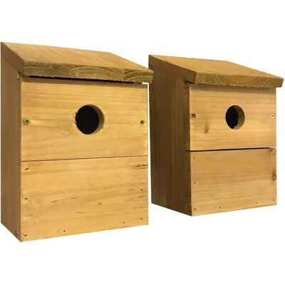 Generic - Multi-Hole Birdhouse - Wooden - Set of 2 - Birdhouse Generic - Multi-Hole Birdhouse - Wooden - Set of 2 - Birdhouse