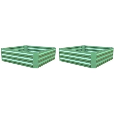 GENERIC - Selections 2x Metal Beds - Green - Raised Bed GENERIC - Selections 2x Metal Beds - Green - Raised Bed