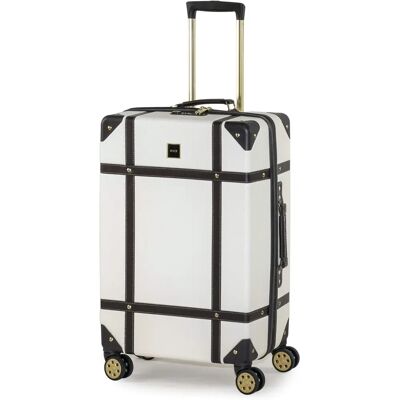 rock Luggage Vintage 8-Wheel Suitcase Cream rock Luggage Vintage 8-Wheel Suitcase Cream