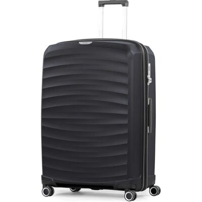 Rock Sunwave 8 Wheel Suitcase - Large Black - Suitcase Rock Sunwave 8 Wheel Suitcase - Large Black - Suitcase