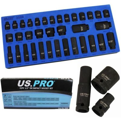 US PRO Tools - 3508 - 1/2 Dr - 6 Point - Socket Set US PRO Tools - 3508 - 1/2 Dr - 6 Point - Socket Set