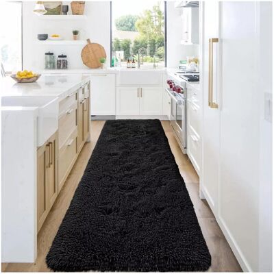 Imperial Rooms - Extra Large Runner Rug - 80x300 cm - Black - Rug Imperial Rooms - Extra Large Runner Rug - 80x300 cm - Black - Rug
