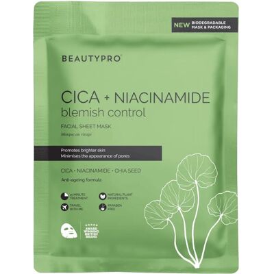 Maschera Viso Cica Niacinamide di Beautypro - Controllo Imperfezioni, Idratante & Ecologica Maschera Viso Cica Niacinamide di Beautypro - Controllo Imperfezioni, Idratante & Ecologica
