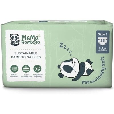Mama Bamboo Eco Nappies - Size 1 - Newborn - Nappies Mama Bamboo Eco Nappies - Size 1 - Newborn - Nappies