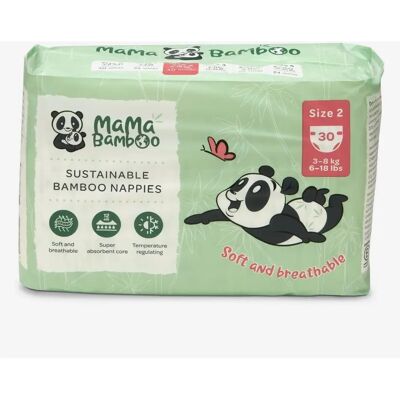 Mama Bamboo Eco Nappies Size 2 Small - Nappies Mama Bamboo Eco Nappies Size 2 Small - Nappies