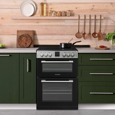 Montpellier MDOC60FS - Silver 60cm Ceramic Double Cooker - 4 Zones, 111L Total Capacity - A/A Energy Montpellier MDOC60FS - Silver 60cm Ceramic Double Cooker - 4 Zones, 111L Total Capacity - A/A Energy