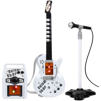 The Magic Toy Shop - Kids' Rock Star Guitar & Mic - Guitar - Microphone - Toy Set The Magic Toy Shop - Kids' Rock Star Guitar & Mic - Guitar - Microphone - Toy Set