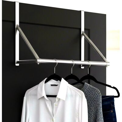 Geezy - Over The Door Hanger Bar - Stainless Steel - Clothes Rod Geezy - Over The Door Hanger Bar - Stainless Steel - Clothes Rod
