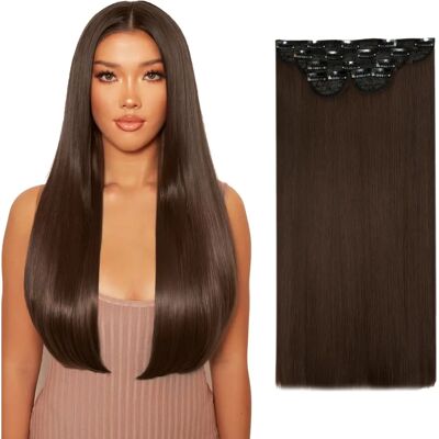 Lullabellz Super Thick 22" Straight Clip In Hair Extensions - Chocolate Brown Lullabellz Super Thick 22" Straight Clip In Hair Extensions - Chocolate Brown
