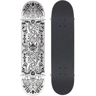 Speed Demons 8'' White Bandana Complete Skateboard - Unisex Speed Demons 8'' White Bandana Complete Skateboard - Unisex