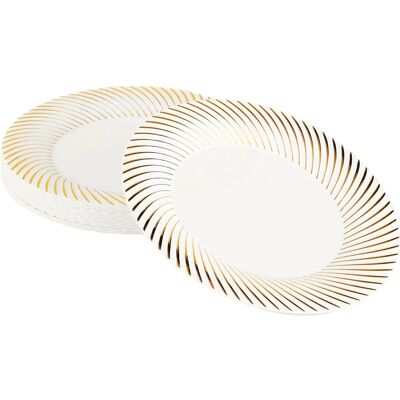 Matana - Premium Plates - Gold Ripple Rim - Dinner Plates Matana - Premium Plates - Gold Ripple Rim - Dinner Plates