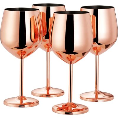 Oak & Steel 4 Vinglas i Rostfritt Stål Rosa Guld - 500ml Oak & Steel 4 Vinglas i Rostfritt Stål Rosa Guld - 500ml