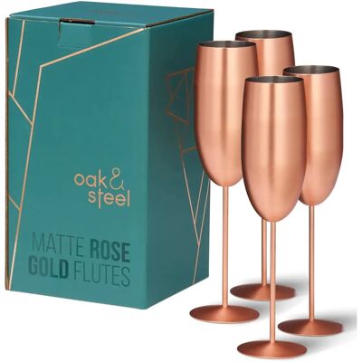 Oak & Steel - Mat roségull Champagneglas 4-pak Oak & Steel - Mat roségull Champagneglas 4-pak