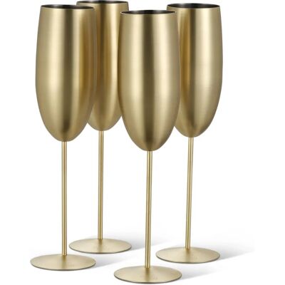 Oak & Steel - Mat Guld Champagne Flutes 4-Pack - Knusesikre Oak & Steel - Mat Guld Champagne Flutes 4-Pack - Knusesikre