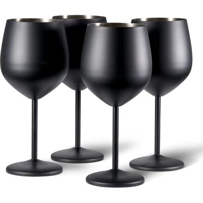 Oak & Steel 4-pack svarta knusningssäkra vinglas Oak & Steel 4-pack svarta knusningssäkra vinglas