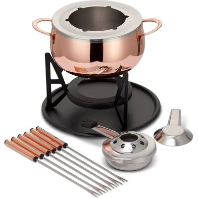 Oak & Steel - Rose Gold Fondue Gift Set - Fondue Gift Set Oak & Steel - Rose Gold Fondue Gift Set - Fondue Gift Set
