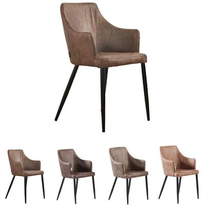 Life Interiors Zarah Silla de Comedor de Cuero Sintético - Marrón Life Interiors Zarah Silla de Comedor de Cuero Sintético - Marrón