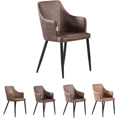 Chaise de salle à manger en faux cuir Zarah - Marron foncé - Publicité Chaise de salle à manger en faux cuir Zarah - Marron foncé - Publicité