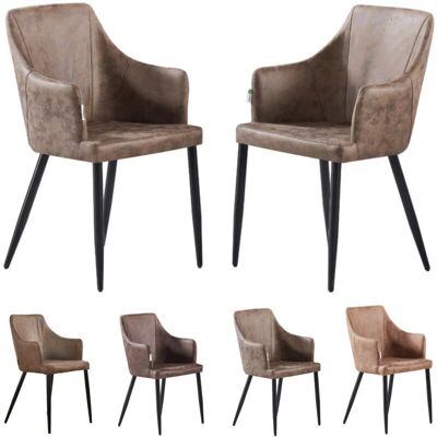 Silla de cuero sintético Life Interiors Zarah - Marrón - Comedor, Sala Silla de cuero sintético Life Interiors Zarah - Marrón - Comedor, Sala
