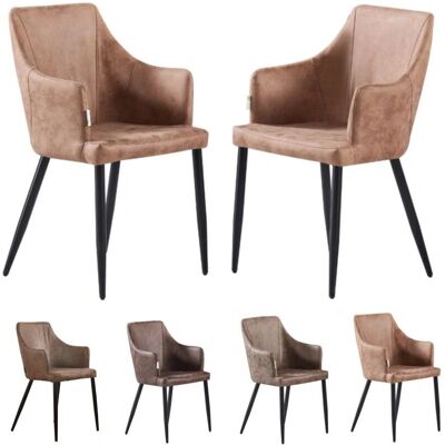 Chaises de salle à manger en faux cuir Zarah - Cappuccino - Publicité Chaises de salle à manger en faux cuir Zarah - Cappuccino - Publicité