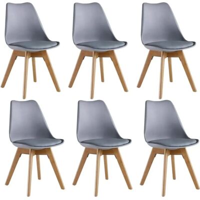 Sillas de comedor Lorenzo de Life Interiors - Pack de 6 Gris Sillas de comedor Lorenzo de Life Interiors - Pack de 6 Gris
