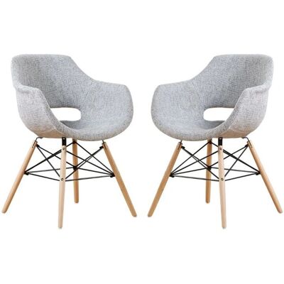 Life Interiors Olivia Eiffel Sillón de Tela Conjunto de 2 - Gris Claro - Sillón Life Interiors Olivia Eiffel Sillón de Tela Conjunto de 2 - Gris Claro - Sillón