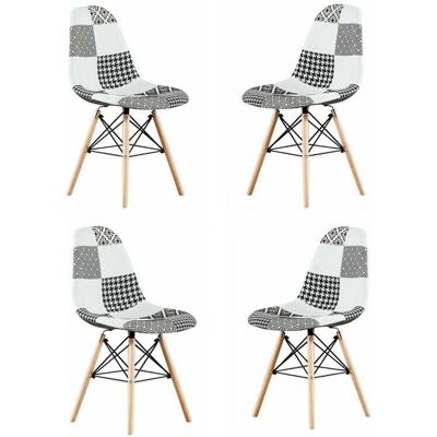 Life Interiors Chrono Patchwork Eiffel Dining Chair - Set of 4 Life Interiors Chrono Patchwork Eiffel Dining Chair - Set of 4