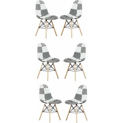 Life Interiors Chrono Patchwork Eiffel Dining Chair - Set of 6 Life Interiors Chrono Patchwork Eiffel Dining Chair - Set of 6