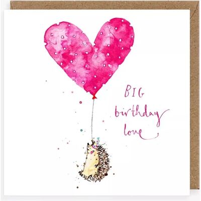 Louise Mulgrew Designs - Love Heart Hedgehog - Blank Inside - Greeting card Louise Mulgrew Designs - Love Heart Hedgehog - Blank Inside - Greeting card