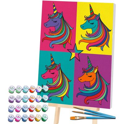Splat Planet Unicorn Pop Art Paint Par Numéros Kit - Type de produit - Publicité Splat Planet Unicorn Pop Art Paint Par Numéros Kit - Type de produit - Publicité