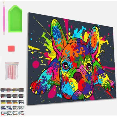 Zestaw Malowania Diamentowego Francuskiego Buldoga Splat Planet Zestaw Malowania Diamentowego Francuskiego Buldoga Splat Planet