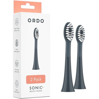 Ordo Sonic+ Charcoal Grey Electric Toothbrush Heads - 2 Units Ordo Sonic+ Charcoal Grey Electric Toothbrush Heads - 2 Units