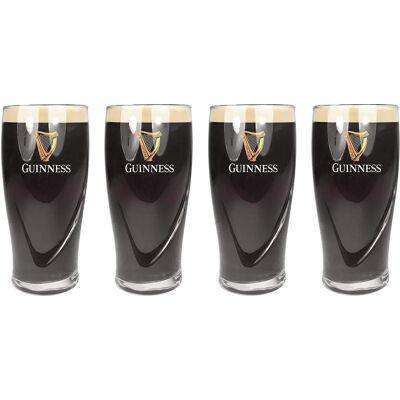 Guinness - Embossed Pint Glass - Set Of 4 - Glassware Guinness - Embossed Pint Glass - Set Of 4 - Glassware