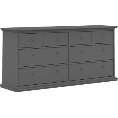 Condo Chest of 8 Drawers - Matt Grey - Dark Chrome Handles - Self Assembly Condo Chest of 8 Drawers - Matt Grey - Dark Chrome Handles - Self Assembly