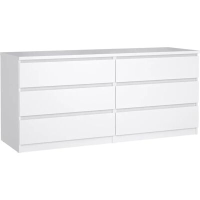 Moderno Wide Chest of 6 Drawers - Chest of Drawers Moderno Wide Chest of 6 Drawers - Chest of Drawers