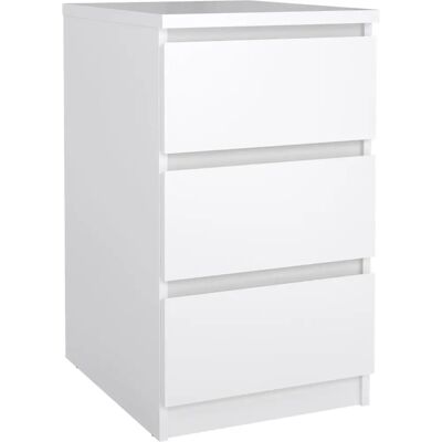 Furniture To Go Naia White High Gloss 3 Drawer Bedside Table Furniture To Go Naia White High Gloss 3 Drawer Bedside Table