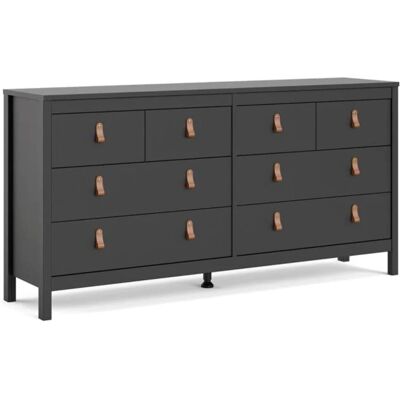 Furniture To Go Barcelona Double dresser 4+4 drawers in Matt Black Furniture To Go Barcelona Double dresser 4+4 drawers in Matt Black