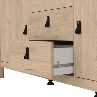 Furniture To Go Seville Sideboard - 2 Doors, 3 Drawers, Matte Black Furniture To Go Seville Sideboard - 2 Doors, 3 Drawers, Matte Black