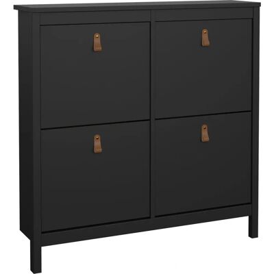 Furniture To Go Barcelona Shoe cabinet 4 compartments - Shoe cabinet in Matt Black Furniture To Go Barcelona Shoe cabinet 4 compartments - Shoe cabinet in Matt Black