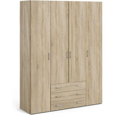 Furniture To Go - 4-Door Wardrobe - Oak - Wardrobe Furniture To Go - 4-Door Wardrobe - Oak - Wardrobe