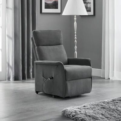 Julian Bowen Helena Single Motor Charcoal Fabric Riser Recliner Chair Julian Bowen Helena Single Motor Charcoal Fabric Riser Recliner Chair