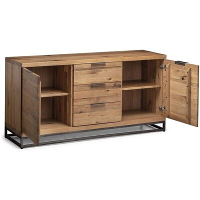 Julian Bowen Brooklyn Oak Sideboard - Rustic Industrial Chic Storage Furniture Julian Bowen Brooklyn Oak Sideboard - Rustic Industrial Chic Storage Furniture