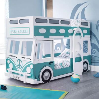 Julian Bowen Campervan Bunk Bed - White and Green Wooden Fun Design Julian Bowen Campervan Bunk Bed - White and Green Wooden Fun Design