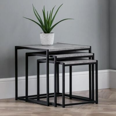 Julian Bowen Staten Concrete Effect Nest of Tables - Nest of Tables Julian Bowen Staten Concrete Effect Nest of Tables - Nest of Tables