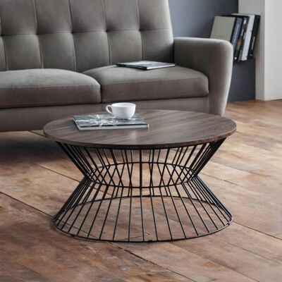 Julian Bowen Jersey Walnut Effect Coffee Table - Modern Industrial Design Julian Bowen Jersey Walnut Effect Coffee Table - Modern Industrial Design